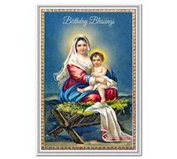 Christian Birthday Card - Religious Blessings - Faith in God Greetings - Special Holy Wishes - Him Her Children Sister Wife Brother Friend - Blank inside to write own message - Beautiful image