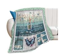 Christian Blanket Christ Flower Butterfly Decor Throw Blanket I Can Only Imagine Religious Prayer Inspirational Gifts for Women Men Warm Soft Plush Fleece Flannel Blankets for Adult Kids 50"X40"