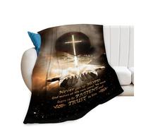 Christian Blanket Cross Hand of God Throw Blanket for Men Kids Teenagers Soft Cozy Warm Fuzzy Fleece Religious Christ Decor Blanket Gifts for Boys Women Girls Couch Sofa Bed 50"X40"