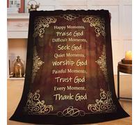 Christian Blanket Religious Prayer Throw Blanket Bible Verse Flannel Stuff Merch Cozy Christ Decor Fleece Plush Fuzzy Warm Lightweight Bedding Christ Gifts for Women Men Girl Couch Soft 50"X40"