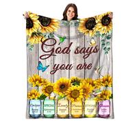 Christian Blanket with Inspirational Thoughts and Prayers Religious Bible Verse Throw Blanket Ultra Soft Warm Flannel Blankets for Women Men Gifts 80"x60"