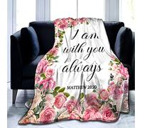Christian Blanket with Inspirational Thoughts and Prayers Religious Bible Verse Throw Blanket Ultra Soft Warm Flannel Blankets for Women Men Gifts 80"x60"