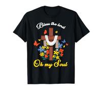 Christian Bless The Lord Oh My Soul Floral Cross T-Shirt