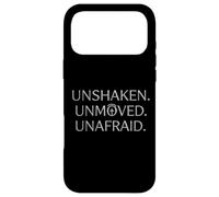 Christian Bold Faith Graphic - Unshaken. Unmoved. Unafraid. Case for iPhone 17 Pro Max