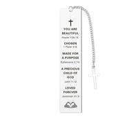 Christian Bookmark Bible Metal Bookmarks Religious Christian Bible Gifts for Women Men Personalised Book Mark for Book Lovers Easter First Communion Baptism Valentine Christmas Birthday Gifts