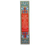 Christian Bookmark, I Know The Plans for You, Jeremiah 29:11, Woven, Mini Carpet (Red)