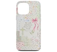 Christian Bow Pink Cross Floral Collage Bible Verse Jesus Case for iPhone 13 Pro Max