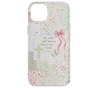 Christian Bow Pink Cross Floral Collage Bible Verse Jesus Case for iPhone 14 Plus