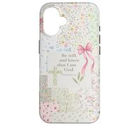 Christian Bow Pink Cross Floral Collage Bible Verse Jesus Case for iPhone 16