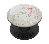 Christian Bow Pink Cross Floral Collage Bible Verse Jesus PopSockets Adhesive PopGrip