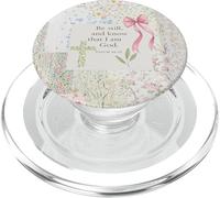 Christian Bow Pink Cross Floral Collage Bible Verse Jesus PopSockets PopGrip for MagSafe