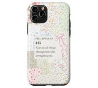 Christian Bow Romantic Victorian Coquette Philippians 4 13 Case for iPhone 11 Pro
