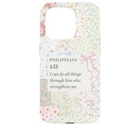 Christian Bow Romantic Victorian Coquette Philippians 4 13 Case for iPhone 15 Pro