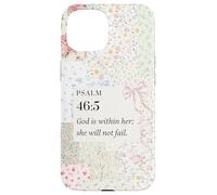 Christian Bow Romantic Victorian Coquette PSALM 46 5 Bible Case for iPhone 15