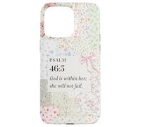 Christian Bow Romantic Victorian Coquette PSALM 46 5 Bible Case for iPhone 15 Pro Max