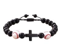 Christian Bracelets for Men, Men's Pearl Bracelets, Religious Pearl Bracelet, Rope Motivational Bead Chain, Adjustable Faith Bracelet, Black Symbol Jewellery for Men, Siehe Beschreibung, See