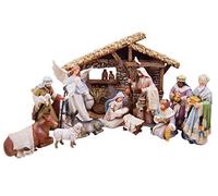Christian Brands Bethlehem Nights Christmas Nativity Scene Figurines with Creche, 12 Piece Set