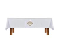 Christian Brands J0943WHT Altar Frontal and Holy Trinity Cross Overlay Cloth, Set of 2