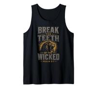 Christian Break The Teeth of The Wicked Bible Verse Tank Top