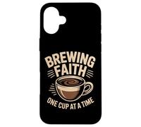 Christian Brewing Faith One Cup at a Time Journey Case for iPhone 16 Plus