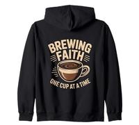 Christian Brewing Faith One Cup at a Time Journey Zip Hoodie