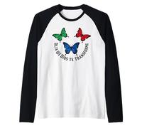 Christian Butterfly Faith Let God Transform Raglan Baseball Tee