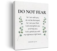 Christian Canvas Wall Art Isaiah 41:10 Do Not Fear For I Am with You Do Not Be Dismayed Canvas Print Positive Painting Religious Home Wall Decor Framed Gift 12x15 Inch