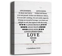 Christian Canvas Wall Art Love is Patient Love is Kind 1 Corinthians 13:4-8, Inspirational Canvas Prints Poster Home Wall Art Decor, Hanging Farmhouse Wall Decor, Great Art Gift for Christian 12x15