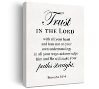 Christian Canvas Wall Art Motivational Trust in the Lord Canvas Print Positive Scripture Bible Verse Painting Home Wall Decor Framed Baptism Gift12x15 Inch