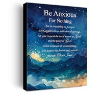 Christian Canvas Wall Art Philippians 4:6-7 Be Anxious for Nothing Canvas Print Positive Scripture Canvas Painting Home Wall Decor Framed Gift 12 x 15 Inches