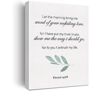 Christian Canvas Wall Art Psalm 143:8 Let the Morning Bring Me Word of Your Unfailing Canvas Print Positive Scripture Canvas Painting Home Wall Decor Gift