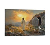 Christian Canvas Wall Art Resurrected Savior Leaves The Tomb Posters Religious Prints Jesus Painting Pictures24x36inch(60x90cm)
