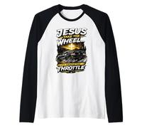 Christian Car Enthusiast Faith Quote Jesus Take The Wheel Raglan Baseball Tee