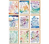 Christian cards for all occasions, 9 designs in this pack of religious cards, blank inside, each with Bible quotes on the front and brown envelopes, by Just Cards Direct