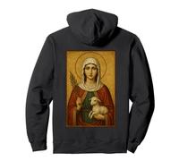 Christian Catholic Icon of Saint Agnes Pullover Hoodie