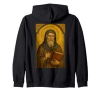 Christian Catholic Icon of Saint Bede the Venerable Zip Hoodie