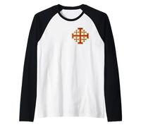 Christian Catholic Jerusalem Cross Raglan Baseball Tee