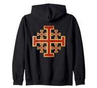 Christian Catholic Jerusalem Cross Zip Hoodie