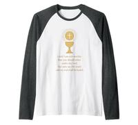 Christian Catholic Saying: Lord, I am not Worthy Raglan Baseball Tee