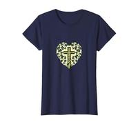 Christian Celtic Jesus Christ Cross T-Shirt, Women, Navy Blue, XX-Large