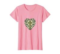 Christian Celtic Jesus Christ Cross T-Shirt, Women, Pink, X-Small