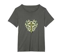 Christian Celtic Jesus Christ Cross T-Shirt, Women's Plus, Asphalt Grey, 2X