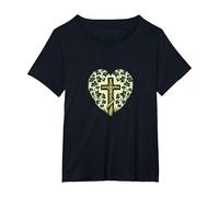 Christian Celtic Jesus Christ Cross T-Shirt, Women's Plus, Black, 2X