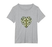 Christian Celtic Jesus Christ Cross T-Shirt, Women's Plus, Heather Grey, 6X
