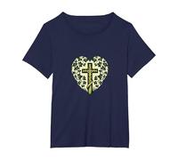 Christian Celtic Jesus Christ Cross T-Shirt, Women's Plus, Navy Blue, 3X