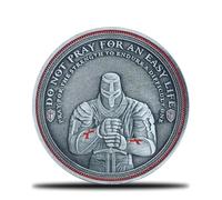 Christian Challenge Coin - Knight Templar Red Cross Design: 1.57 inch Religious Collection Coin, Pocket Token & Motivational Gift of Faith and Courage