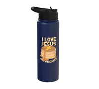 Christian Christ - I Love Jesus and Pancakes Stainless Steel Insulated Water Bottle