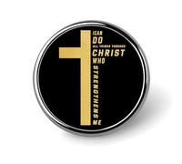 Christian Christ Jesus Cross Buttons Badges Pins for Women Men,Interesting Patriotic Flags Pattern Theme Round Button Brooch for Party Decoration