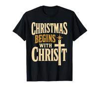 Christian Christmas Begins with Christ Nativity Gift T-Shirt
