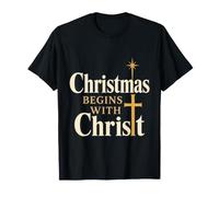 Christian Christmas Begins with Christ Nativity Gift T-Shirt